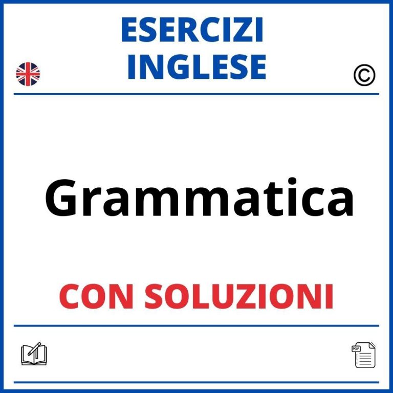 Esercizi Inglese B1 Grammatica Gratis PDF Con Soluzioni