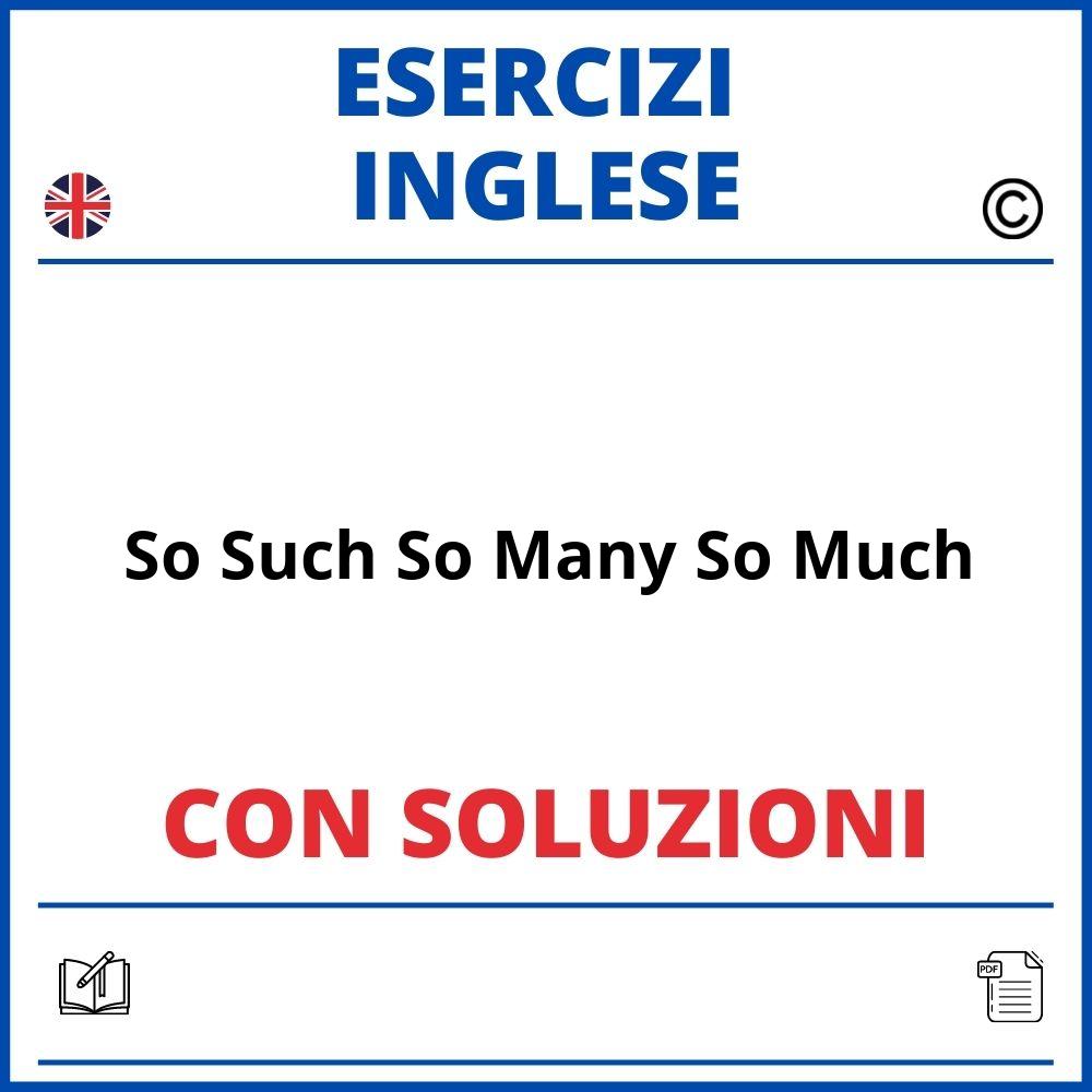 Esercizi Inglese So Such So Many So Much PDF con Soluzioni